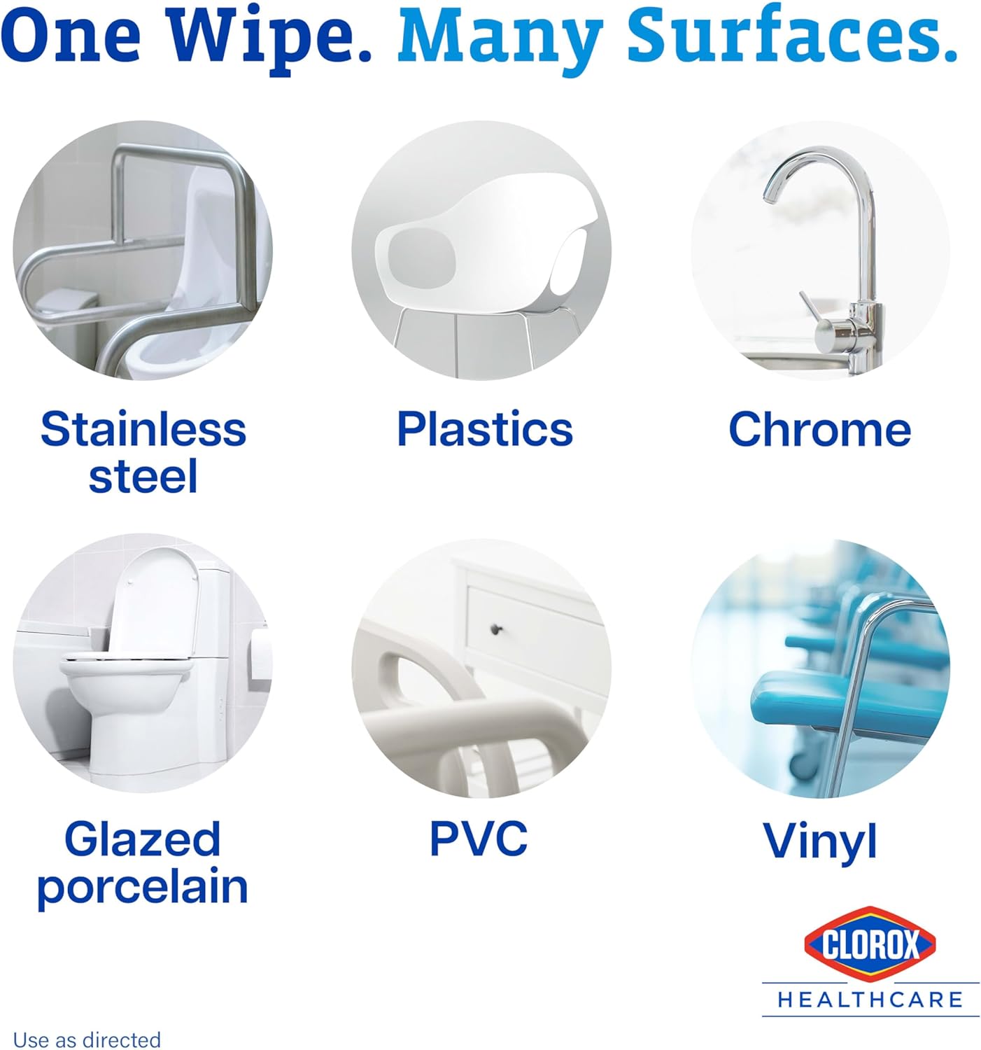 Clorox Healthcare VersaSure Cleaner Disinfectant Wipes, 110 Count Refill, 2 Refills/Case