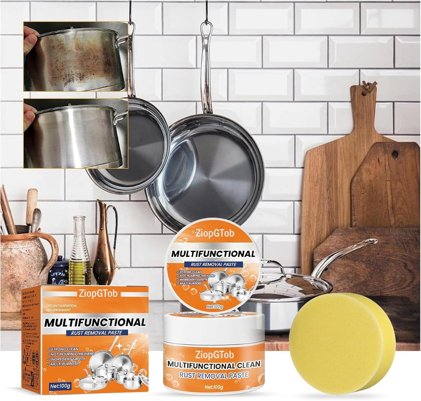Stainless Steel Scratch Remover for Appliances, Multi-Purpose Scratch Remover Paste for Oven, Sink, Fridge & Cookware, Cleans Grease, Scuffs & Restores Shine (1)