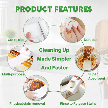 Glass Cooktop Cleaner Sponge, 10 Pack GRS Certified Stove Top Cleaner 2X Density Magic Melamine Sponge Eraser, Extra Durable & Long Lasting, for Kitchen Glass Marble Ceramics Top Daily Cleaning
