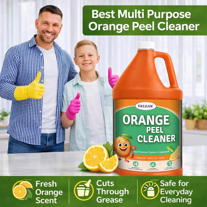 orange peel Multi Purpose Cleaner & Deodorant - Floor Cleaner (Made in USA) | Tile, Stone, Laminate, Vinyl & Natural Wood Floor Cleaner for Mopping, Cleaner Refill for Commercial Use, 1 Gal.