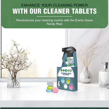 All Purpose Cleaner Tablets – Ecocert Certified & Pet Friendly – Multipurpose Cleaner for Kitchen, Bathroom, Glass & Stain Removal – Concentrated Lemon Scent - 4 Pack Makes 3 Liters
