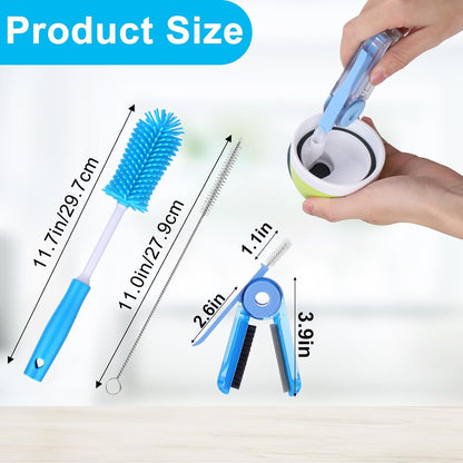 XANGNIER 5 in 1 Bottle Cleaning Brush Set,Multifunctional Water Bottle Brush and Straw Cleaner Brush,Cleaning Tool Kit for Owala/Stanley/Yeti/Simple Modern Tumbler Cup Accessories,Kitchen Gadgets