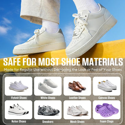 Sneaker Cleaning Wipes, Dual-Sided Instant Shoe Cleaner Wipes for White Sneakers, Waterless Shoe Cleaning Wipes for Leather, Canvas, Mesh & Rubber, Individually Wrapped Travel Shoe Wipes, 35 Count