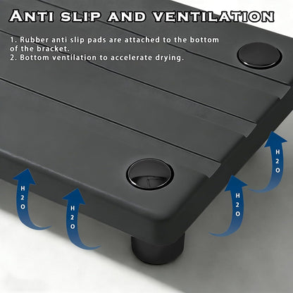 Instant Dry Sink Tray, Anti-Slip Stone Sink Caddy, Durable Kitchen Sink Organizer, Quick Dry Water Absorbing Stone Tray for Bathroom Counter, Stone Soap Tray -Dark Gray