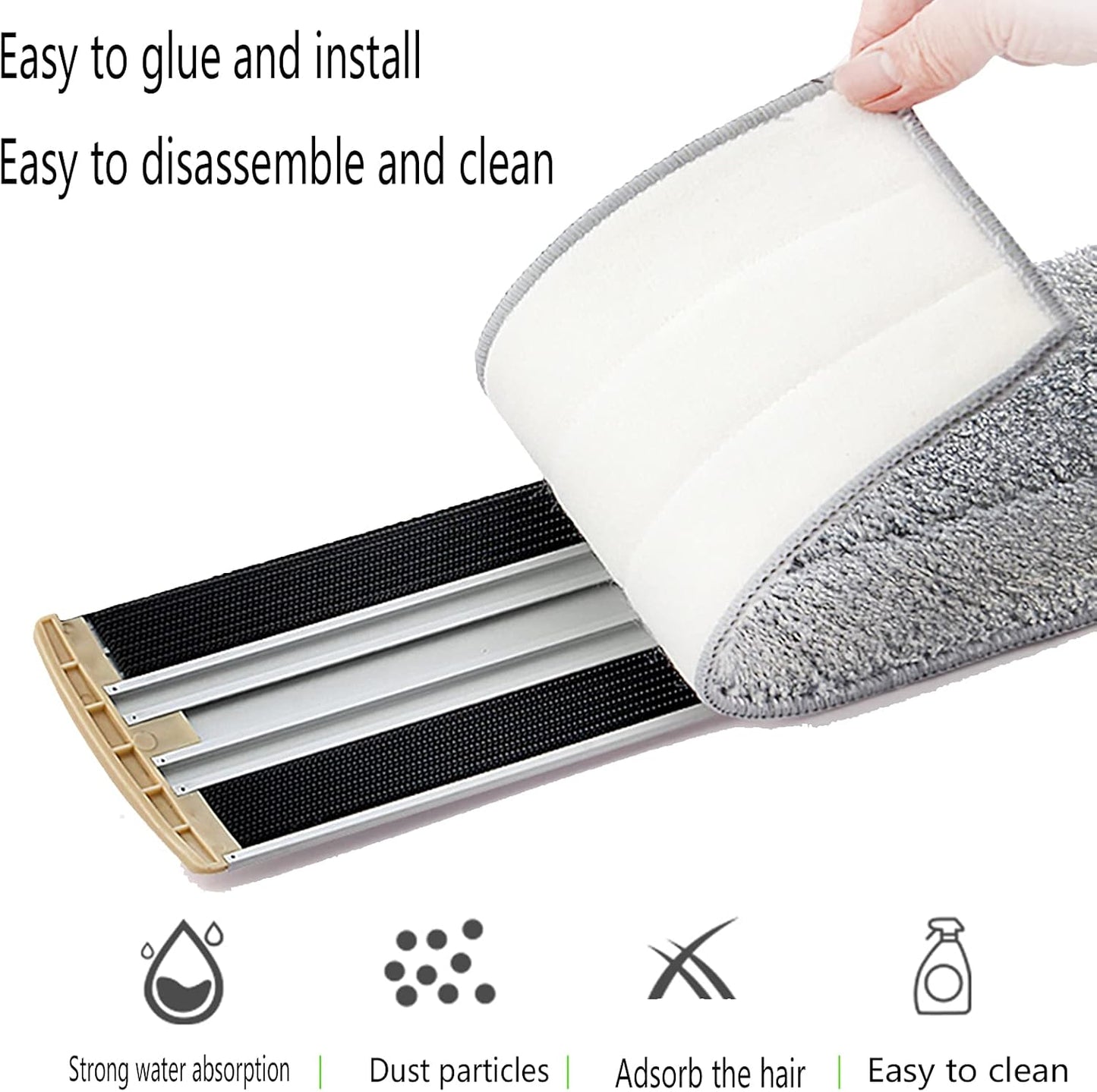 Microfiber Mop 18 in Large Flat Mops for Floor Cleaning with 4 Premium Pads Hardwood for Cleaning Wet Mop