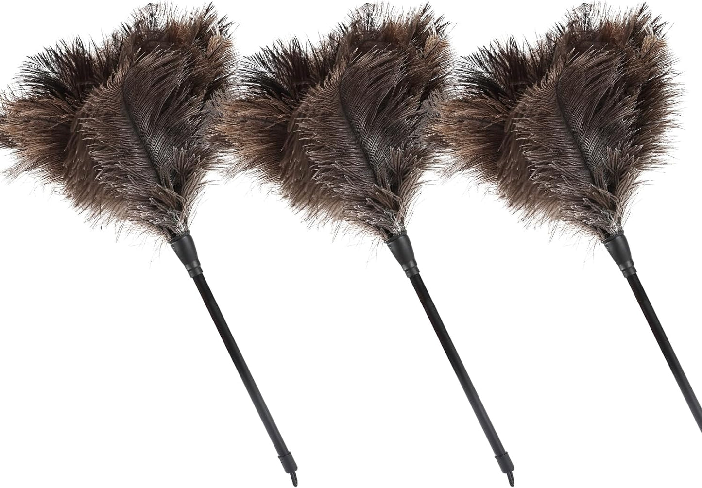 Ostrich Feather Duster 12 Inch Handheld Duster Supplies, Wooden Handle Feather Duster for Cleaning Keyboard Home Car Office (Champagne)