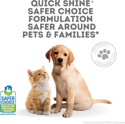 Quick Shine Hard Surface Pet Floor Cleaner 27 oz, 2Pk | Ready to Use, Removes Dirt, Streak Free, No Rinse | Hardwood, Laminate, Luxury Vinyl Plank LVT, & Tile | Safer for Kids, Pets & Our Environment