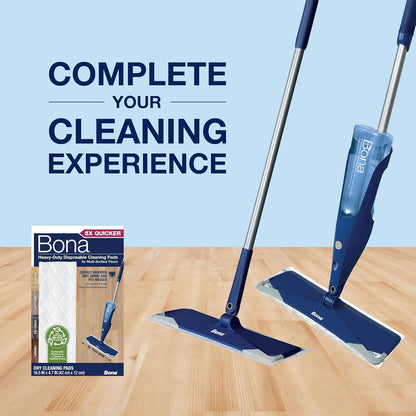 Bona Multi-Surface Floor Cleaning Pads - 18 Refills - Heavy-Duty, Disposable, Microfiber Pads for Easy Floor Cleaning