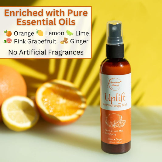 Refresh Aromatherapy Room Spray & Pillow Mist. Peppermint & Eucalyptus Essential Oil Spray, Linen Mist, Natural Car Air Freshener Bathroom Freshener & Closet Deodorizer by Brookethorne Naturals