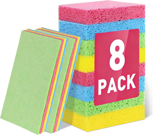 Kitchen Sponges Compressed Cellulose Sponge, Non Scratch Natural Dish Sponge for Kitchen Cleaning Sponges for Dishes Bathroom Cars Pop-up Cleaning Sponge,16 PCS