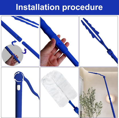Yeebeny 2 Pcs Replacement Handles Compatible with Swiffer Duster Refill, 3 Ft Swiffer Handles Only, Extended Pole, Adjustable Length Removal Duty Duster Refills （Blue）