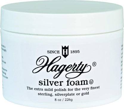 Hagerty Silver Foam - Trusted Silverware Polish and Tarnish Remover Since 1895 for Sterling Silver, Silver-Plate, Gold, and Gold – Made in USA, Kosher Certified, 19 oz