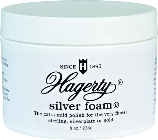 Hagerty Silver Foam - Trusted Silverware Polish and Tarnish Remover Since 1895 for Sterling Silver, Silver-Plate, Gold, and Gold – Made in USA, Kosher Certified, 19 oz
