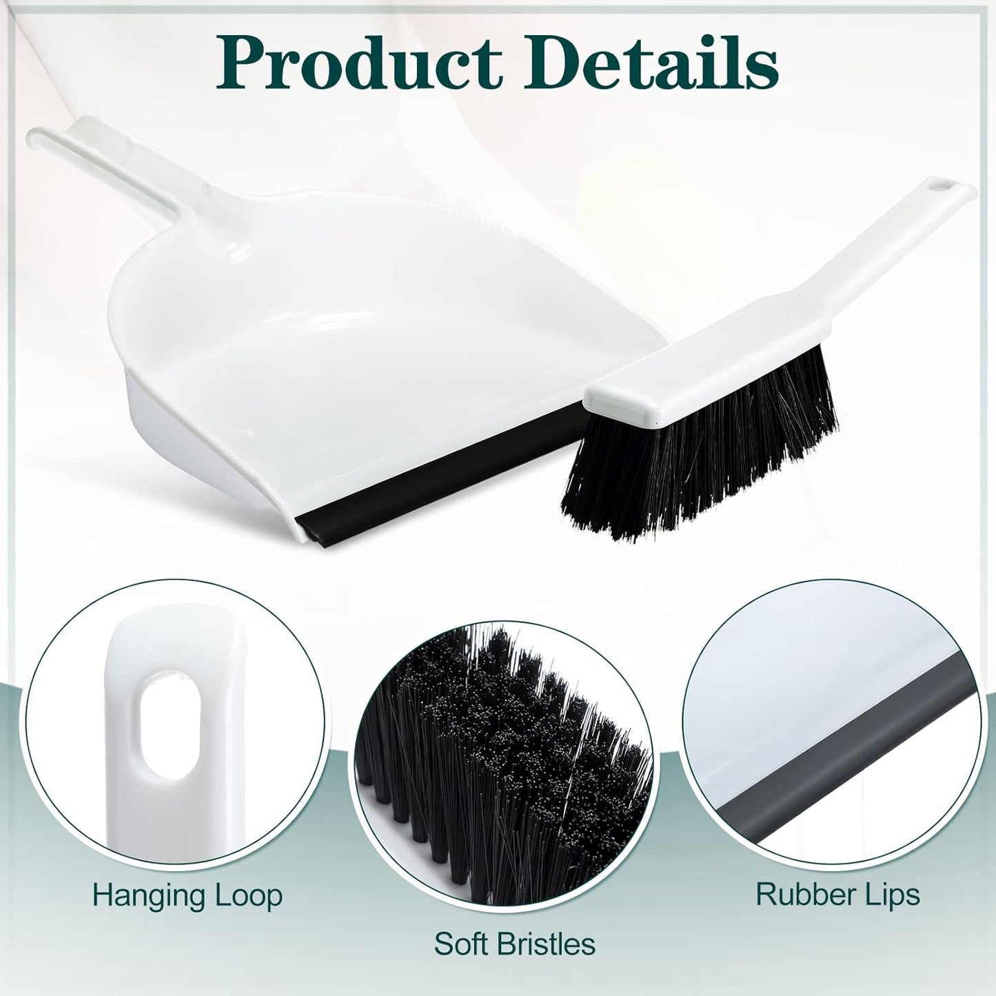 Zubebe 12 Pcs Mini Dustpan and Brush Set, Small Broom and Dustpan Set Small Cleaning Brush Portable Hand Broom Set for Home Office Kitchen Table Desktop Floor Cleaning Supplies