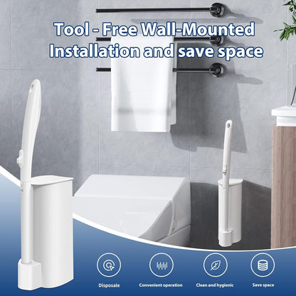 100 Pack Disposable Toilet Brush Heads, Toilet Bowl Wand Refills, Toilet Cleaning System Replacement, Refill for Most Toliet Wands, Prefilled 2X Cleaning for Deep Scrub of Toilets.