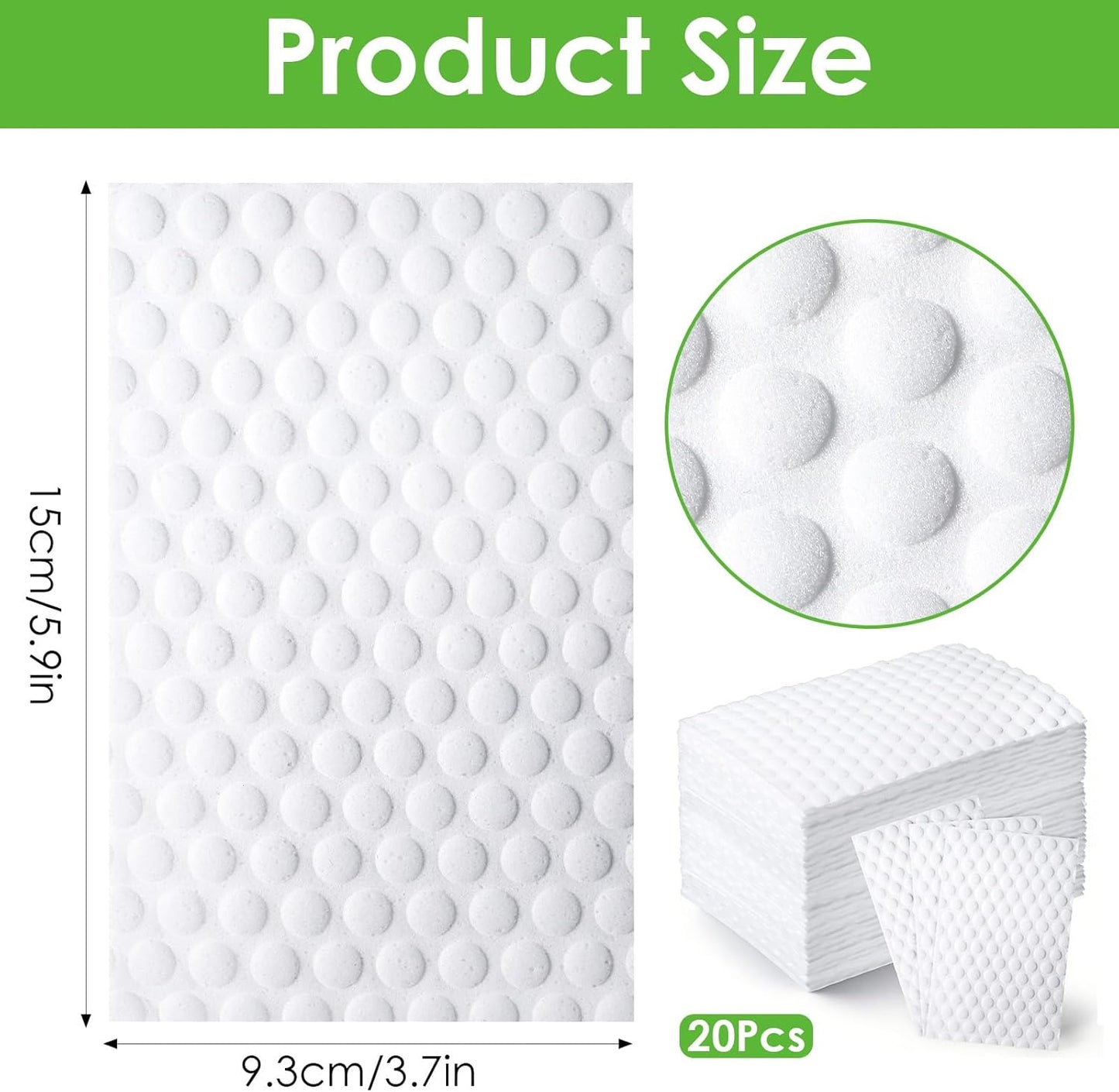 20 Pcs Magic Sponge Eraser Sheets, Melamine Foam Sheet, Convex Point Melamine Sponge for Deep Cleaning, Disposable Magic Cleaning Wipes for Furniture