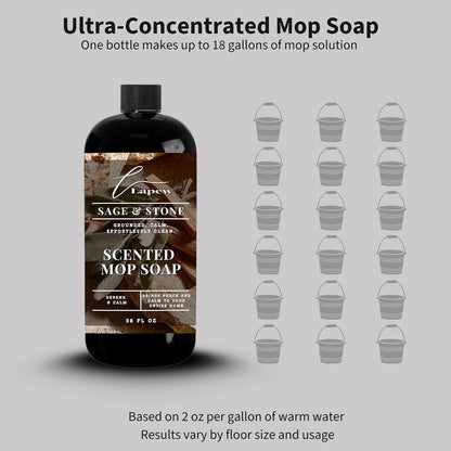 Lapew Baccarat Scented Mop Soap - Luxury Floor Cleaner Concentrate for Mopping Tile, Laminate, Vinyl & Hardwood | Streak-Free, Low-Foam | 36 oz - Colors A