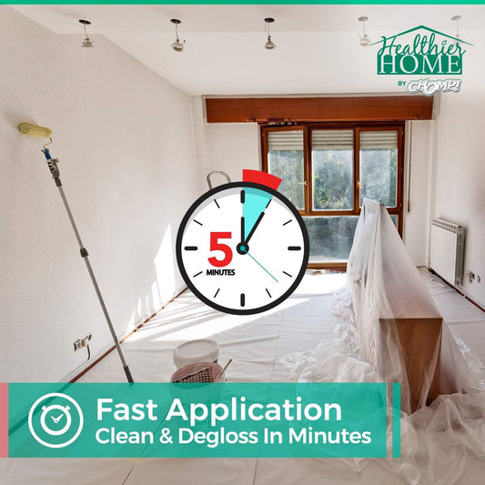 CHOMP! Paint Prep Cleaner Deglosser: Healthier Home 5 Minute Wall and Ceiling, Baseboards, Cabinets Painting Preparation Trim, Spray Gloss, Dirt, Grime, Grease Remover 32 Ounces, 32 oz