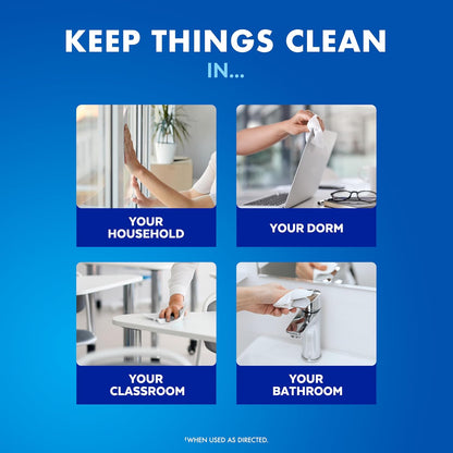 Lysol Disinfectant Wipes, Dorm Room Essentials, Multi-Surface Antibacterial Cleaning Wipes, For Disinfecting and Cleaning, Crisp Linen, 80 Count