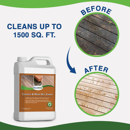 DeckMax Premium Deck Cleaner Kit | Deck Cleaner and Mildew Remover | Cleans up to 1,500 Sq. Ft. | Safe for Trex, Timbertech & Wood Decking | Powerful & Eco-Friendly Deck's Cleaning Solution