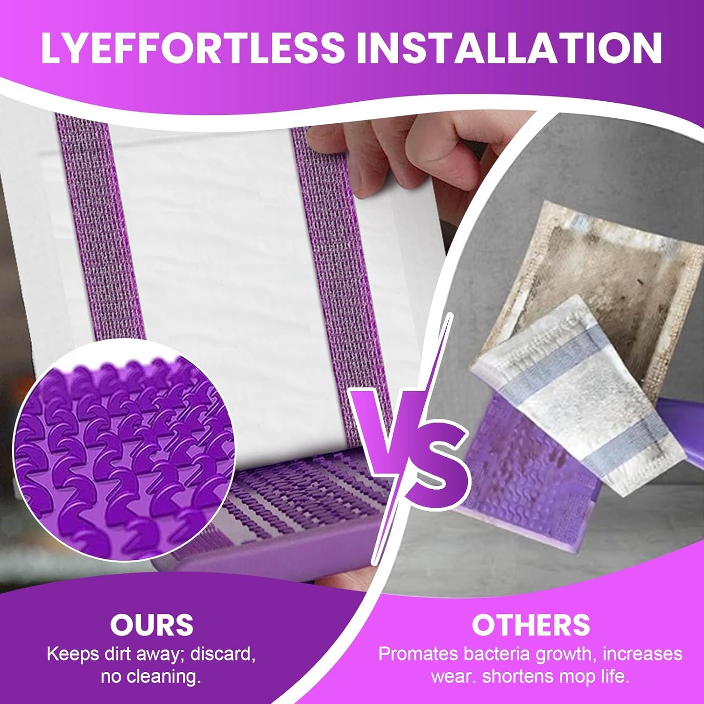 Pure Realm 40 Cout Power Mop Pads Refills for Powermop , Multi-Surface Disposablen swiffer Power Mop Pads，Unscented Spray Cleaning Repalcement Pads Refill