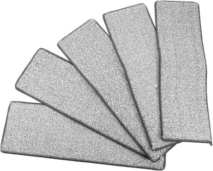 Ciieeo 5-Pack Microfiber Mop Refills - 15x5 Inch Large Replacement Pads - Washable & Reusable Cleaning Cloths for Hardwood, Tile & Laminate Floors - Thickened Fiber Floor Mopping Pads