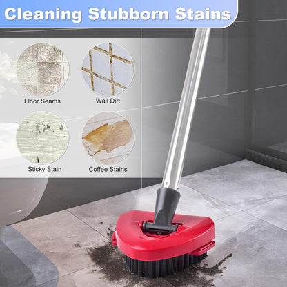 Spin Mop Replace Head, Base, Mop Handle Replacement for OCedar EasyWring 1 Tank System, Include 2 Microfiber Mop Head Replacement, 1 Sturdy Iron 30-58" Mop Handle, 1 Scrubber Head, 1 Spin Base