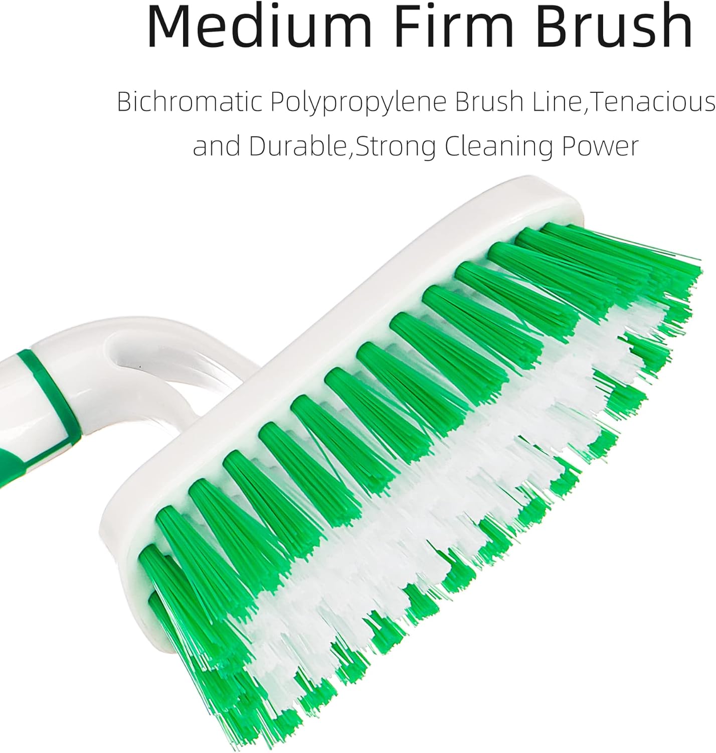 2-Pack Scrub Brush for Cleaning with Long Handle,Medium Firm Brush Bathroom Cleaning Supplies and Bathtub Cleaner and Shower Cleaning Brush,Multi-Scene Use for Kitchen or Carpet Brush,White&Blue