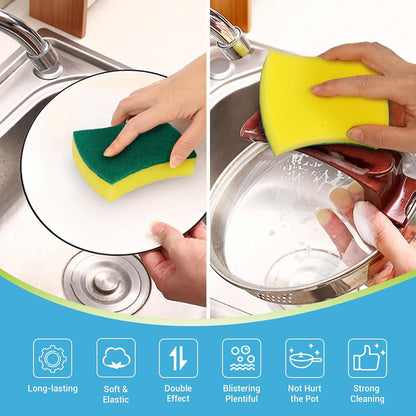 AIDEA Sponges Kitchen, XL Heavy Duty Dish Sponge, Cleaning Dish Scrubber Sponge for Home and Kitchen, Extra Large Cleaning Supplies for Pots, Pans, 24 Pack