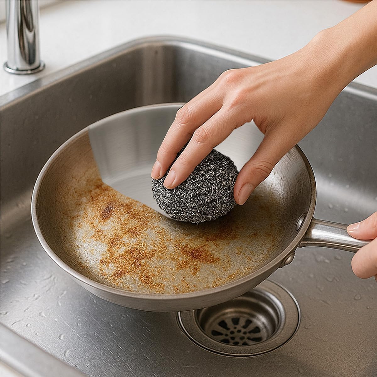 Pine-Sol Heavy-Duty Copper Coated Scrubbers - Premium Scrub Sponges for Cast Iron Pans, Stainless Steel Cookware, Oven Racks, and Grills, 4 Pack