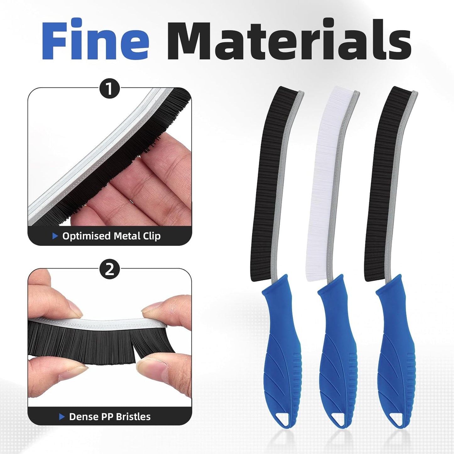 FOOGWEE Hard Bristle Crevice Cleaning Brush - Cleaning Tools for Household Use, Multifunctional Gap Cleaning Supplies for Kitchen, Bathroom, Toilet, Window, Vehicle, Faucets, Grout, Home (Black)