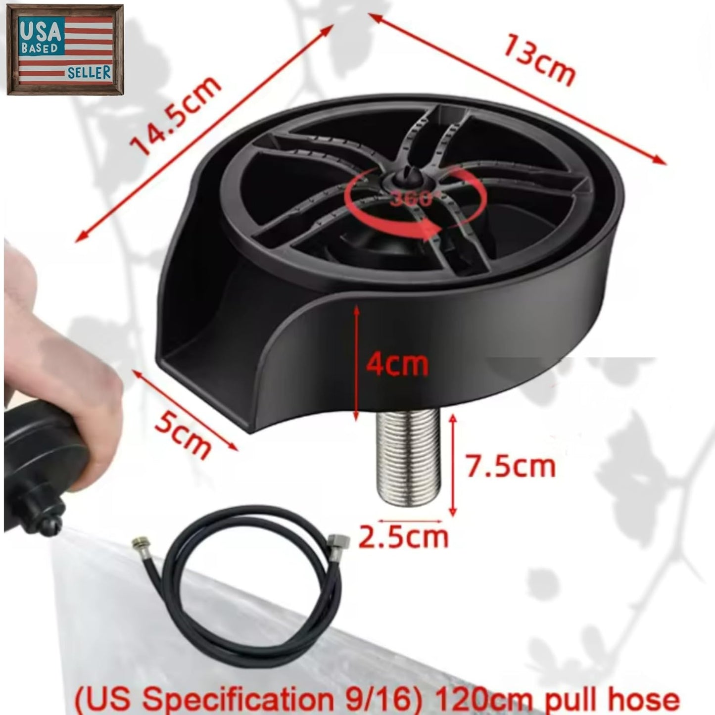 2 in1 Glass Rinser for Kitchen Sink - Stainless Steel Cup Cleaner - Counter Top Bottle Washer - Kitchen Sink Accessories - Attachements - Sink Sprayer (Nickel)