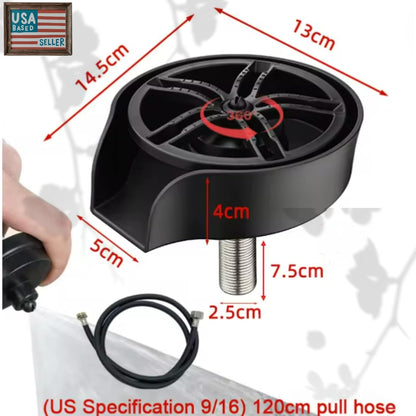 2 in1 Glass Rinser for Kitchen Sink - Stainless Steel Cup Cleaner - Counter Top Bottle Washer - Kitchen Sink Accessories - Attachements - Sink Sprayer (Nickel)