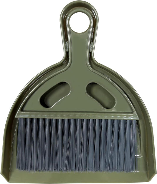 Mini Broom and Dustpan Set Small Broom with Dustpan Combo Set Portable Cleaning Tools for Home Office RV Learning Camping (White+Grey)