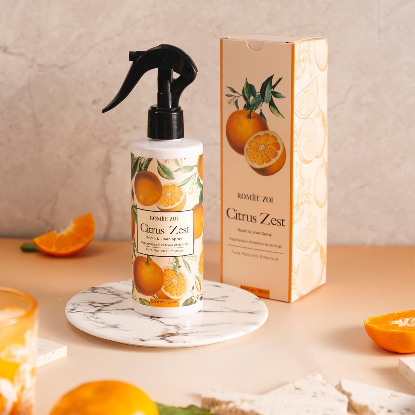 ROMIIE ZOI Room Spray Lemon, Air Freshener Spray Made with Natural Plant Extract, Scented Room Spray for Home Fragrance Fabric Spray Freshener 8.5 FL OZ