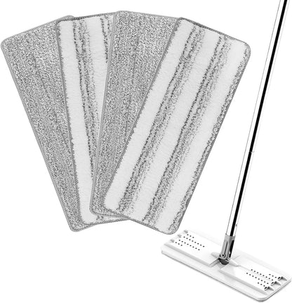 4+4 Pack Mop Replacement Pads Compatible with JOYMOOP Flat Mop or Mop Bucket Set - Microfiber Flat Mop Pads for All 13" X 4.9" Squeeze Flat Floor Mop - Washable Mop Head Replacement