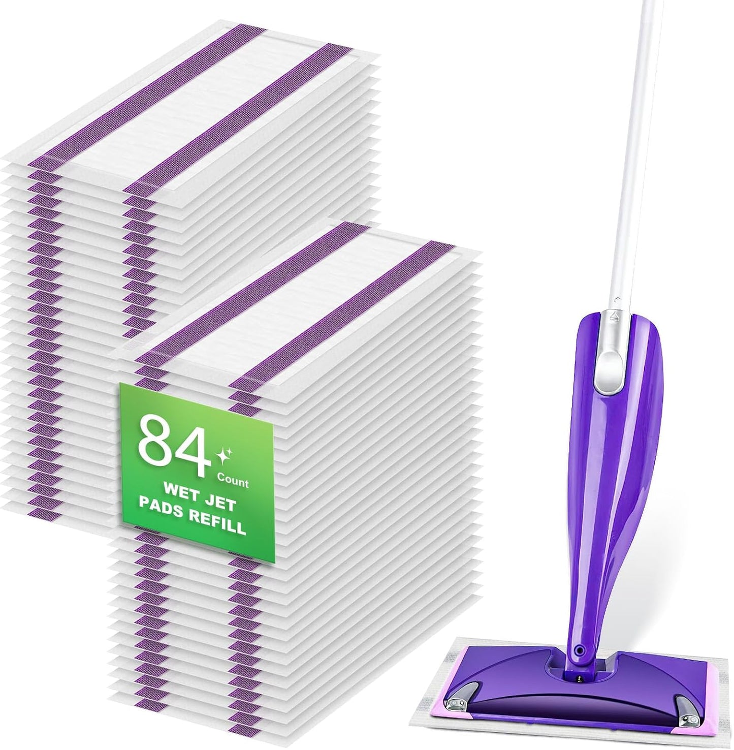 42 Count Disposable for Swiffer Wet Pads Refill Replacement for Swiffer WetJet Spray Mop, Extra Strong Dirt Locking and Water Absorbent, Powerful Stain Removal