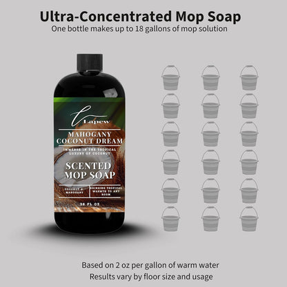 Lapew Baccarat Scented Mop Soap - Luxury Floor Cleaner Concentrate for Mopping Tile, Laminate, Vinyl & Hardwood | Streak-Free, Low-Foam | 36 oz - Colors B