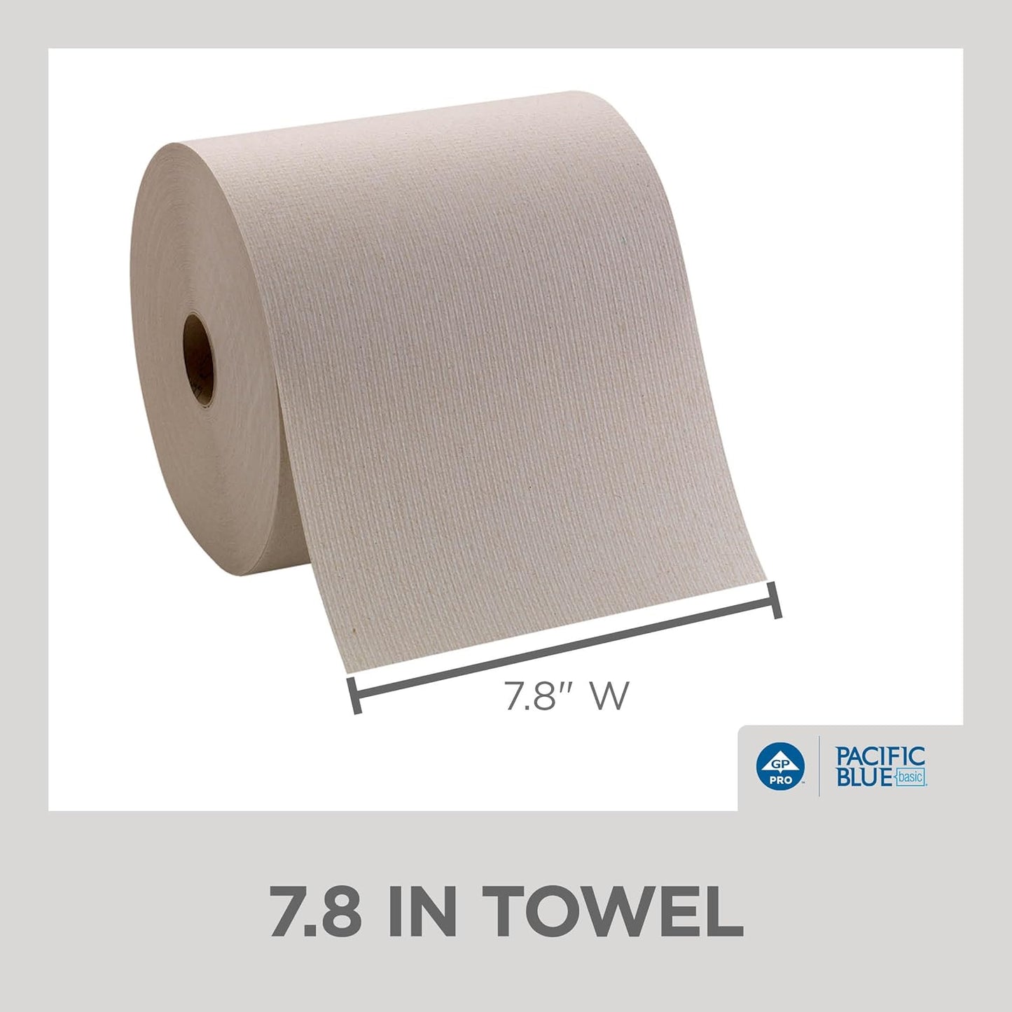 Georgia-Pacific Pacific Blue Basic Recycled Paper Towel Roll (Previously Branded Envision) by GP PRO (Georgia-Pacific), Brown, 26401, 350 Feet Per Roll, 12 Rolls Per Case
