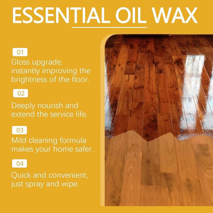 Natural Beeswax Furniture Polish, Beeswax Repairing and Care Spray, Essential Oil Wax for Floors, Bees Wax Furniture Polish and Cleaner with Sponge and Towel (1pcs)
