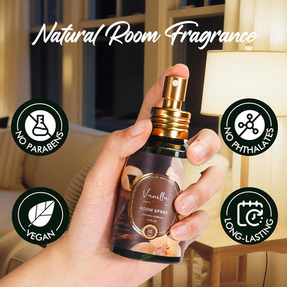 Linen Room Spray 2 Pack, 3.4oz/100ml Each – Long-Lasting Air Freshener & Odor Eliminator for Home, Bathroom, Bedroom & Office, Concentrated Room Spray