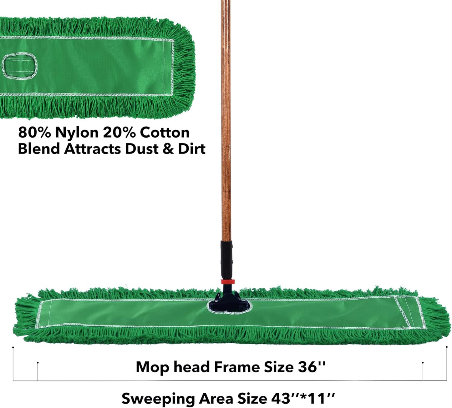 Matthew Cleaning 24'' Industrial Strength Cotton Dust Mop Refill Washable Replacement Heads for Residential & Commercial Use Fit Standard Dust Mop Frames, Hardwood, Laminate, Concrete Floors 3 Pack