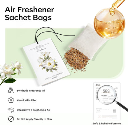 MYARO 12 Pack Fresh Linen Scented Sachets for Drawer, Closet & Car Air Freshener Bags | Odor Eliminator & Fabric Refresher | Crisp, Clean Home Fragrance Gift Set