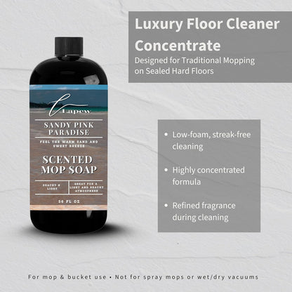 Lapew Santal Scented Mop Soap - Luxury Floor Cleaner Concentrate for Mopping Tile, Laminate, Vinyl & Hardwood | Streak-Free, Low-Foam | 36 oz - Colors B