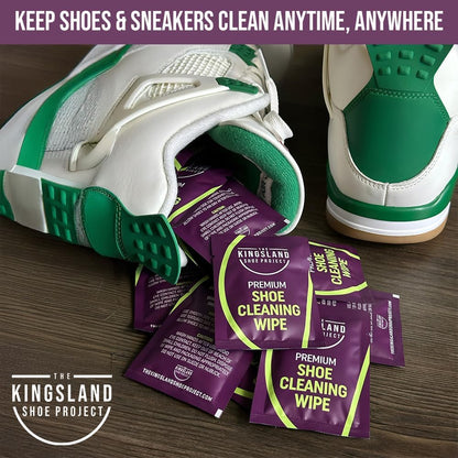 The Kingsland Shoe Project Premium Shoe Cleaning Wipes- Pack of 20 Individually Wrapped Eco-Friendly Shoe Wipes- Removes Dirt & Stains, Ideal For Leather, Rubber & Mesh- Travel Friendly