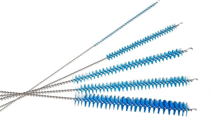 10" Tube Cleaning Brush Set, 5 Pack Large, Extra Long Nylon Straw Brushes with Flexible Handles for Bottles, Cleaning Straws, Pipe Cleaners, Keyboard, Glass, Guns, Detailing and Deep Cleaning, Black
