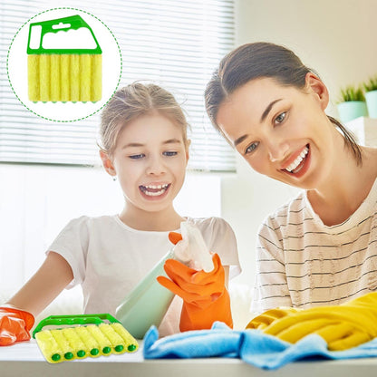 Geiserailie 1 Pcs Window Venetian Blind Cleaner Duster Tool Washable 7 Fingers Dusting Cleaner and Air Vent Shutter Brush Blinds Air Conditioner Fan Duster Dirt Housekeeping Tool (Orange)