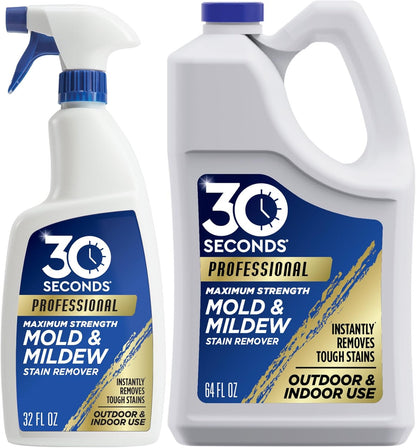 30 SECONDS Pro Mold and Mildew Stain Remover | Scrub Free | Brighter Results Instantly | Ready To Use | 32 Fl. Oz.