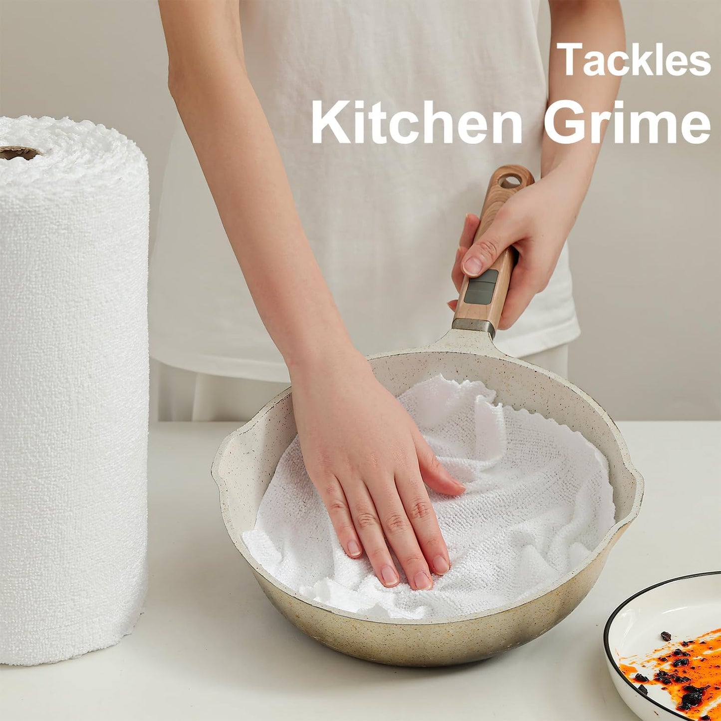 80 Pack Microfiber Cleaning Cloth Roll Reusable Paper Towels 12"x12" Tear Away Cloth, Microfiber Towels for Cars, Wash Cloths, Lint Free Dark Grey Rags for House, Kitchen,Window,Cleaning Supplies