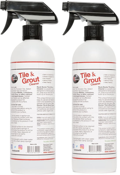 Rock Doctor Tile and Grout 24oz.Rock Doctor Natural Tile and Grout Cleaner, Remove Stains Dirt, Oil, and Soap Scum, Heavy Duty Non-Abrasive Tile Cleaner, Natural Formula, Pack of 2 2/pack